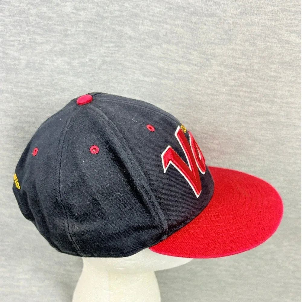 47 Brand Vail Colorado Snapback Hat Mens Navy Red Flat Brim Wool Blend Ski Cap